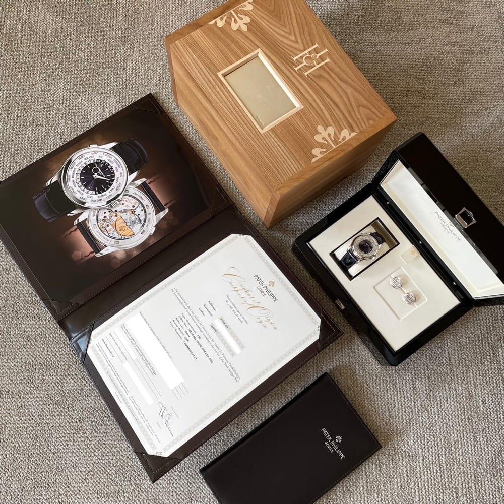 Patek-Philippe-Präsentationsbox und Dokumente