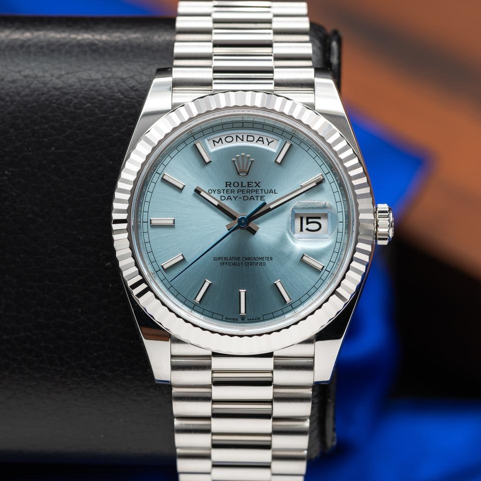Rolex Day Date 40 Ice Blue Dial Platinum President Skladem, 228236 — 1 z 16