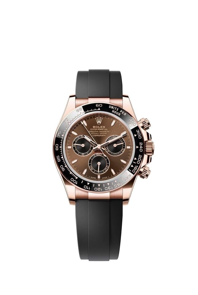Rolex Cosmograph Daytona čokoládový indexový ciferník Everose Gold Oysterflex náramek zcela nové 2026, 126515LN — 1 z 6