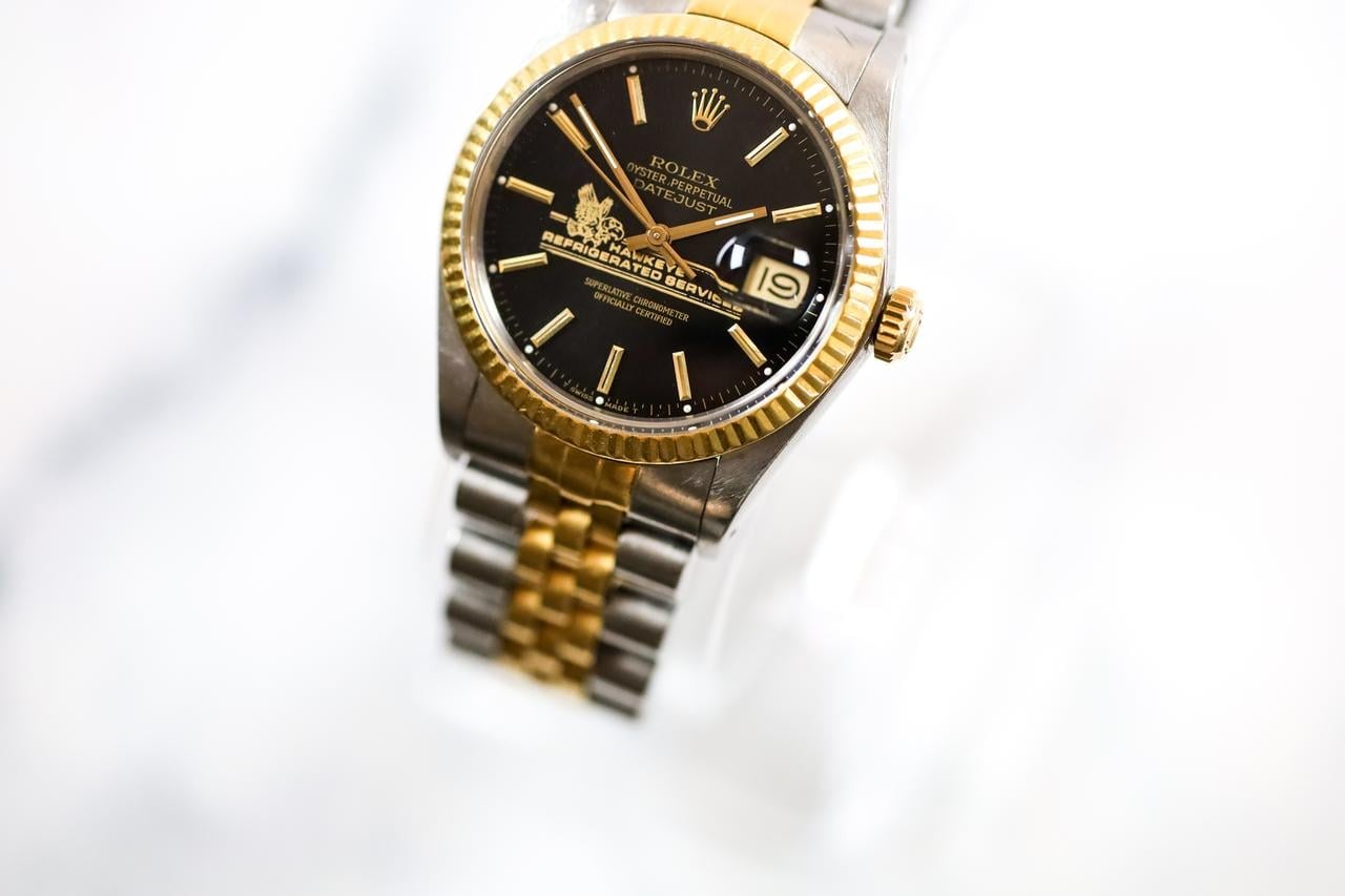 Rolex Datejust 36 dvoubarevný Jubilee žluté zlato tovární Hawkeye Company Stamp 1987, 16013 — 2 z 9