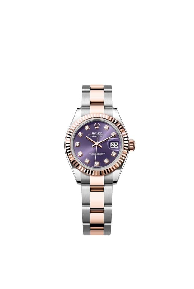 Rolex Lady Datejust Aubergine Diamant-Zifferblatt Zweifarbig Roségold Geriffelte Lünette Oyster-Armband, 279171 — 1 von 6