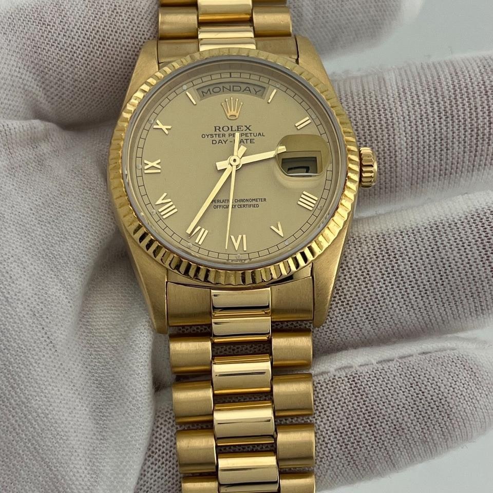 Rolex Day Date President Double Quickset Roman Numeral Dial 18K Gold, 18238 — 1 of 7