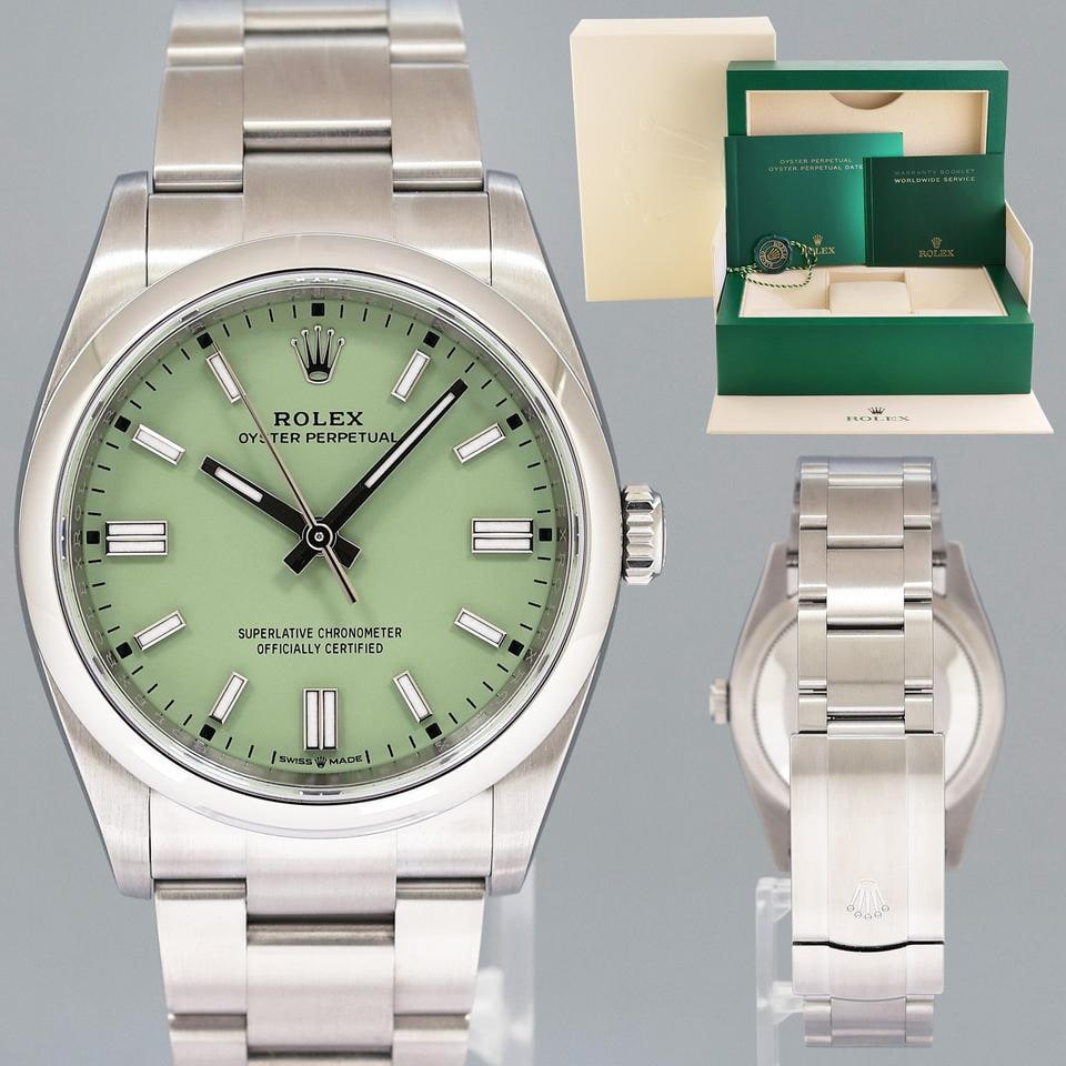 Rolex Oyster Perpetual Pistachio Stainless Steel 36mm Mint Watch Box 2025, 126000 — 1 of 7