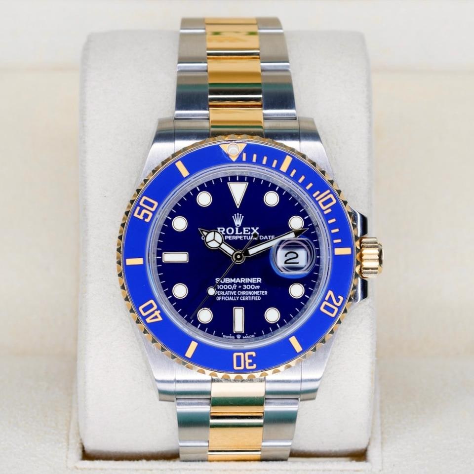 Rolex Submariner Date Bluesy modrý ciferník dvoutónové žluté zlato nerezová ocel 41mm 2023, 126613LB — 1 z 12