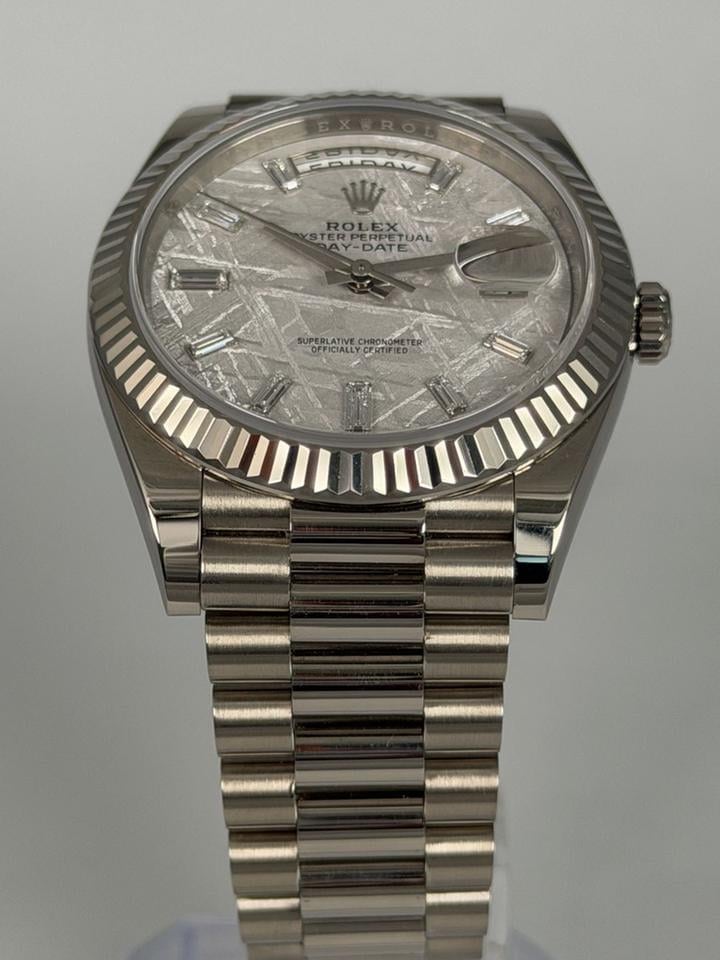 Rolex Day Date 40 bílé zlato meteoritový bagetový ciferník plná sada, 228239 — 2 z 11