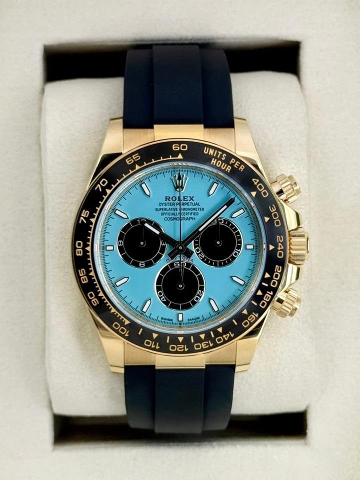 Rolex Daytona 40mm Yellow Gold Oysterflex Turquoise Dial Brand New 2026, 126518LN — 1 of 10