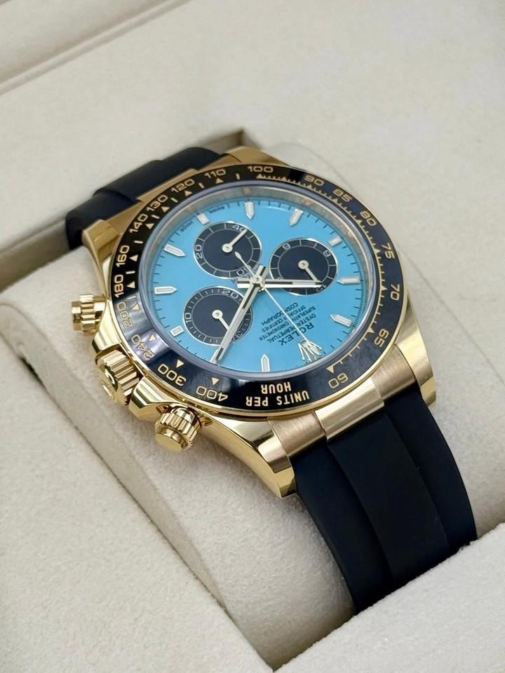 Rolex Daytona 40mm Yellow Gold Oysterflex Turquoise Dial Brand New 2026, 126518LN — 2 of 10