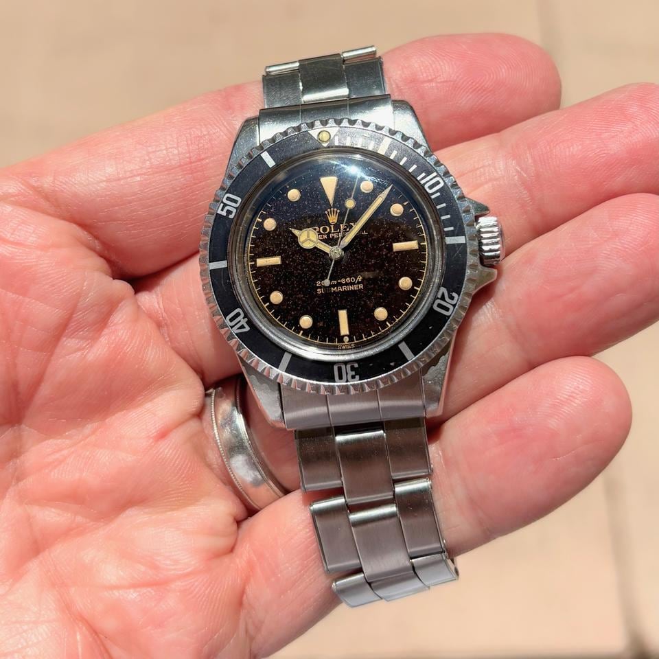 Rolex Submariner bez data tropický pozlacený ciferník s kapitolovým prstencem a vykřičníkem, dvouřádkový ciferník PCG 1963, 5512 — 2 z 13