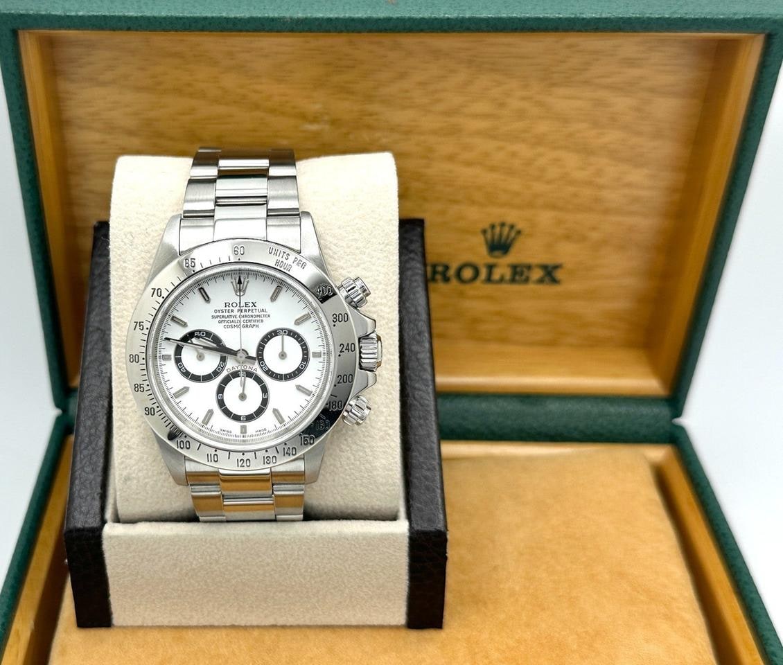 Rolex Cosmograph Daytona Zenith bílý ciferník ocelové pouzdro krabice záruční knížky, 16520 — 1 z 9