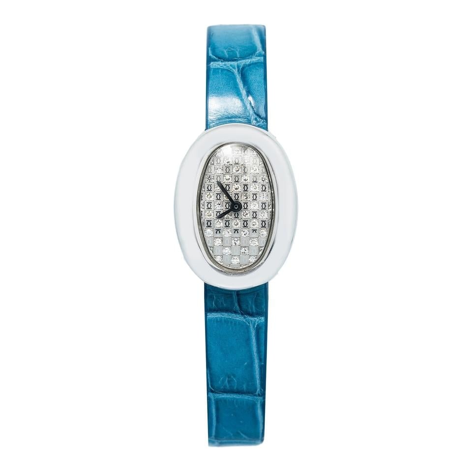 Cartier Baignoire Bílé zlato stříbrný quartz 18mm řemínek, 2369 — 1 z 6