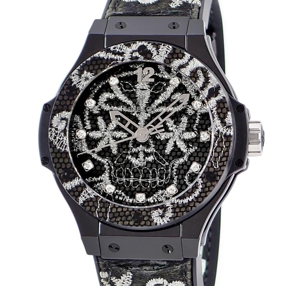 Hublot Big Bang Broderie Embroidery Ceramic Original Factory Diamond Black Skull Limited Edition, 343.CS.6570.NR.BSK16 — 1 z 9