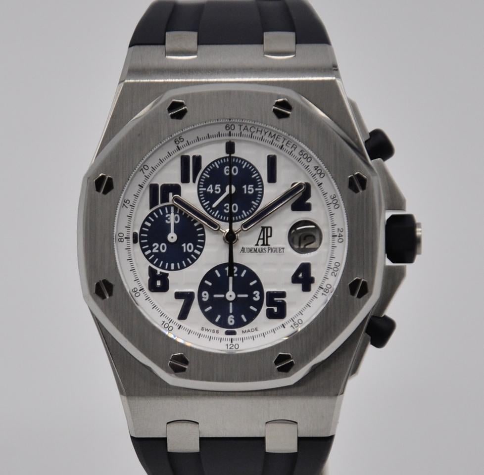 Audemars Piguet Royal Oak Offshore Chronograph Navy Weiß Blau 42mm Kautschuk, 26170ST.OO.D305CR.01 — 1 von 8
