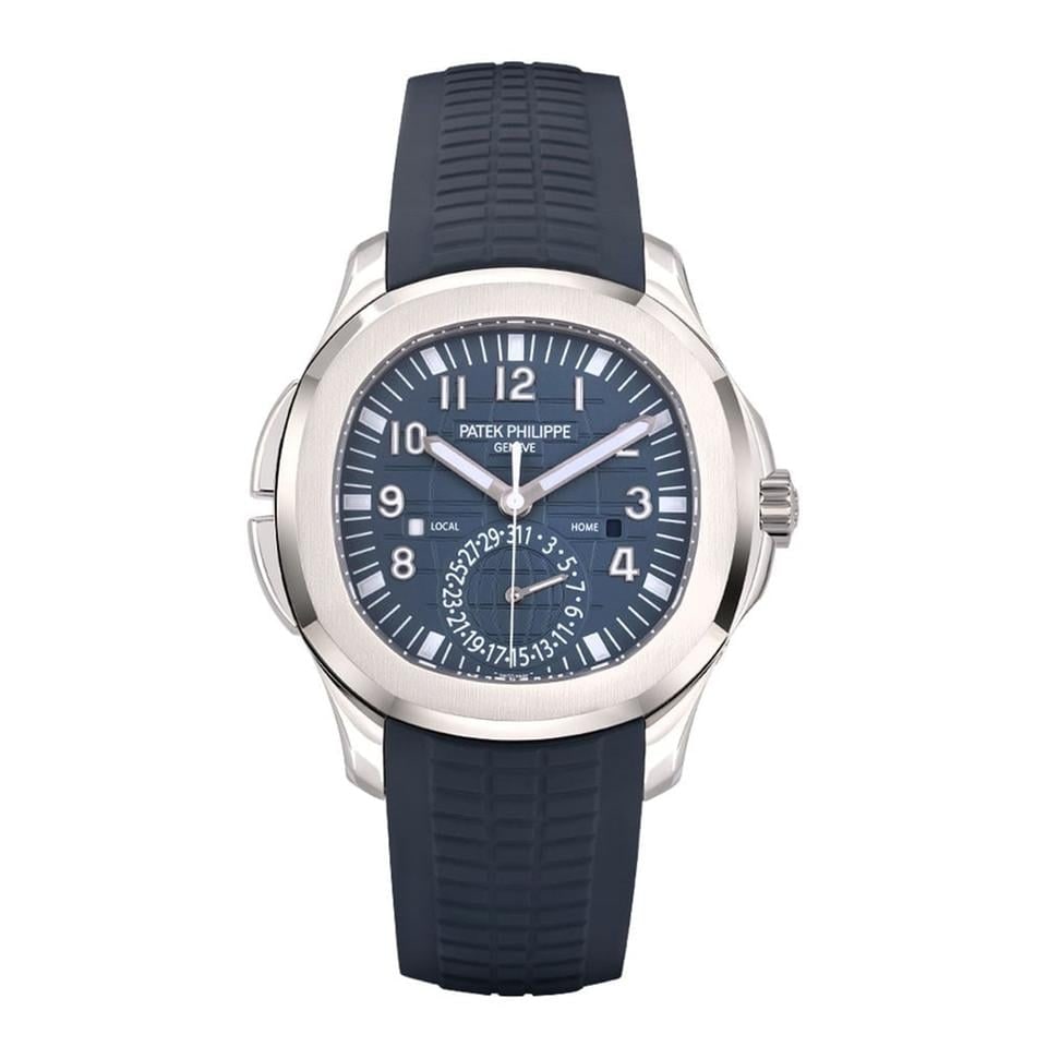 Patek Philippe Aquanaut Travel Time 18K bílé zlato opalinově modrošedý arabský ciferník 41 mm 2026, 5164G-001 — 1 z 10