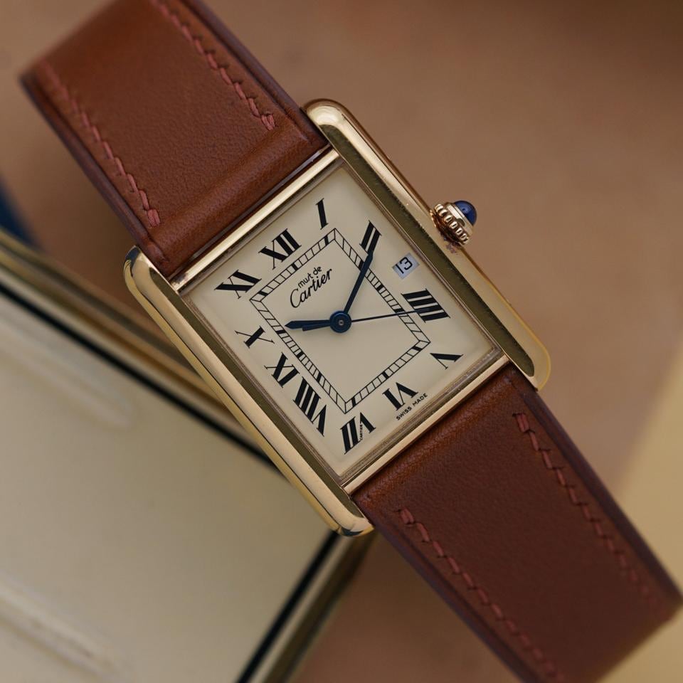 Cartier Tank Vermeil Must Large Date 1990s, SG43A8 — 2 of 12
