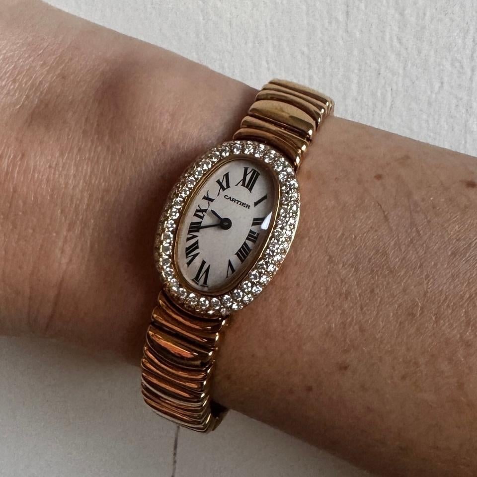 Cartier Baignoire 18K zlato s diamanty, WB5096D8 — 1 z 11