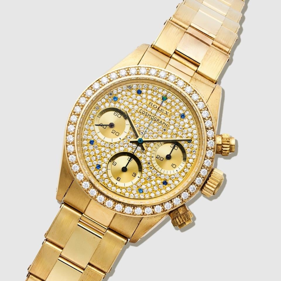 Rolex Cosmograph Daytona ve žlutém zlatě s diamanty, stav jako nový, 6269 — 1 z 9