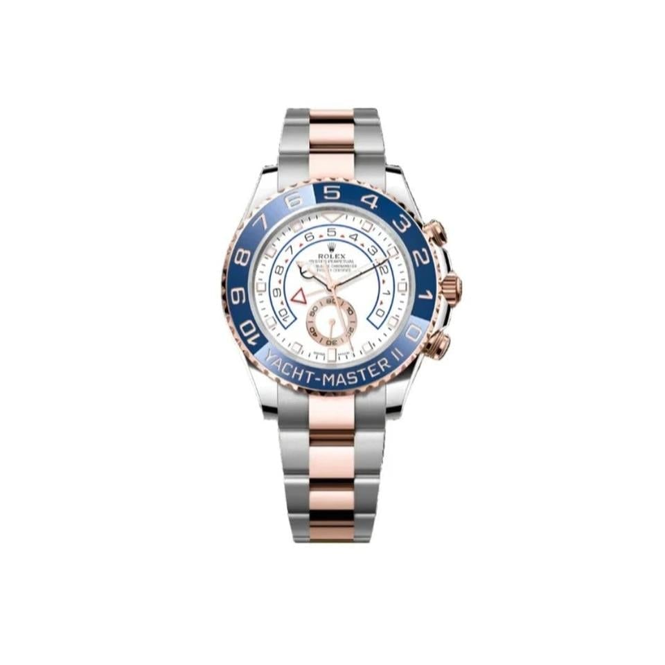 Rolex Yacht Master II 44mm bílý ciferník dvoutónové růžové zlato keramická luneta, 116681 — 1 z 6