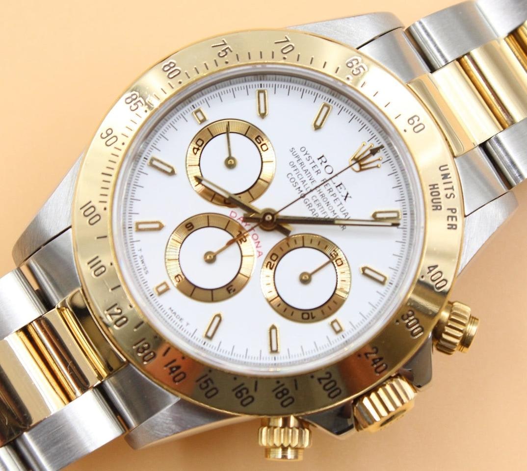 Rolex Daytona Pre Owned Dvoubarevné Žluté Zlato Zenith Bílý Ciferník, 16523 — 1 z 8