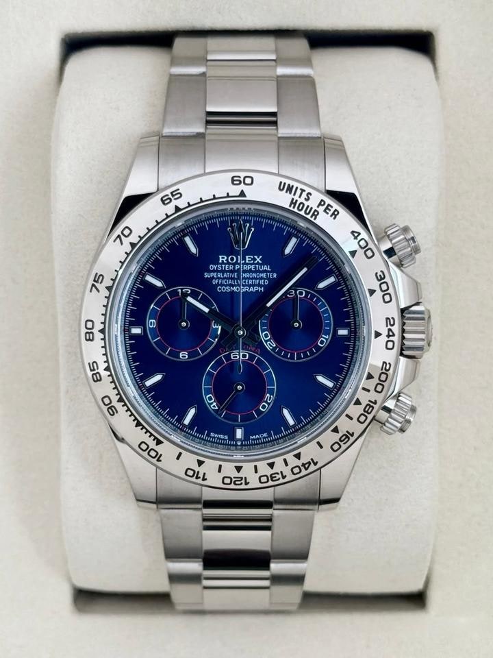 Rolex Daytona 40mm bílé zlato modrý ciferník zcela nové 2026, 126509 — 1 z 10