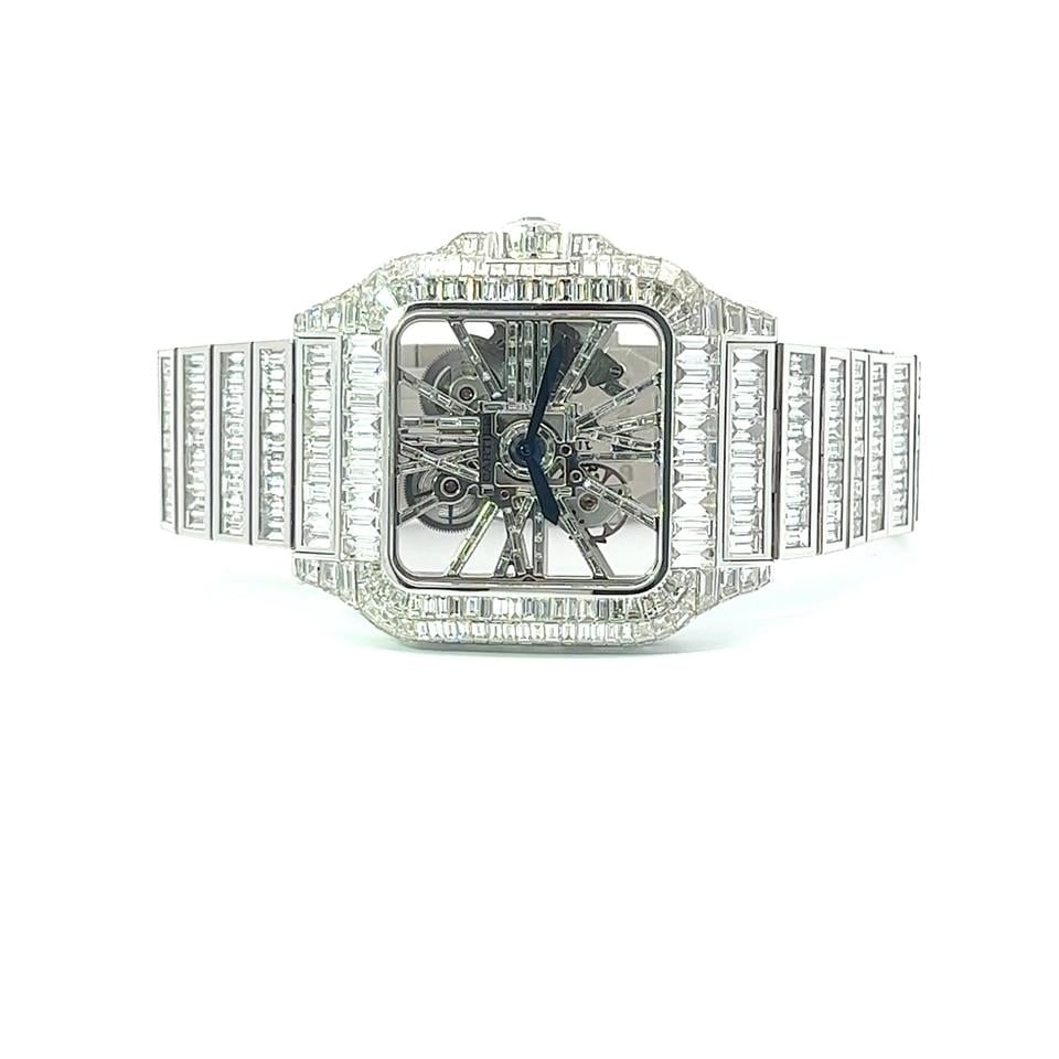 Cartier Santos de Cartier Skeleton 18K Gold Kronleuchter Diamanten, BHB5K2 — 1 von 9