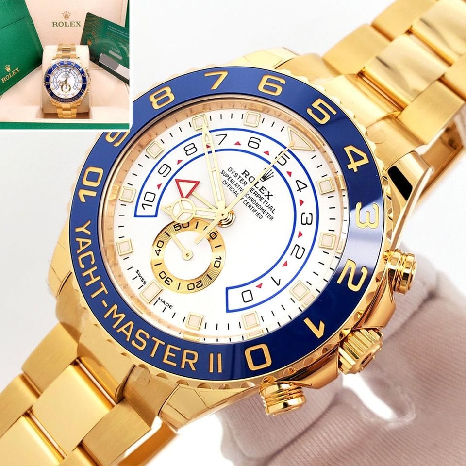 Rolex Yacht Master II Gelbgold 44mm Ungetragen Box Papiere 2023, 116688 — 1 von 10