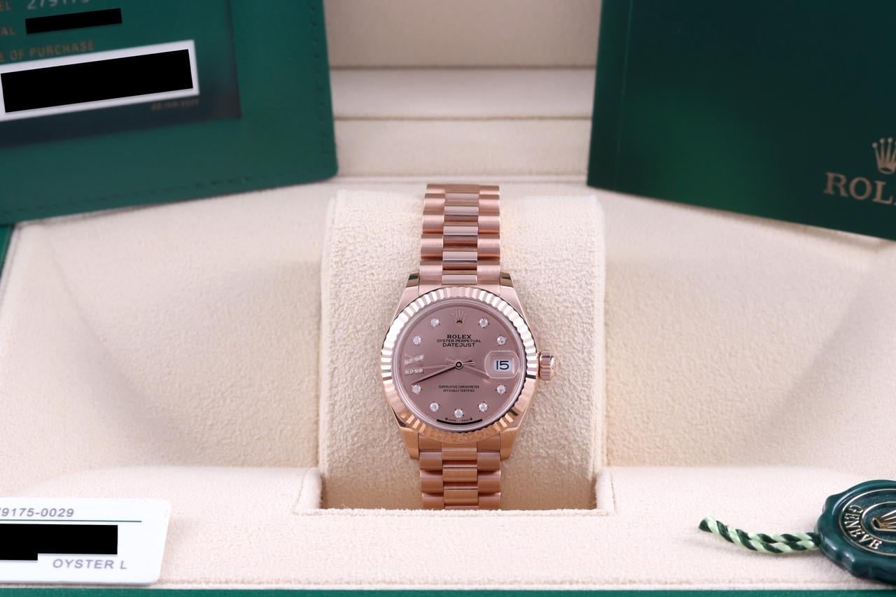 Rolex Lady Datejust 28mm růžové zlato diamantová hvězda Everose plná sada 2025, 279175 — 1 z 12