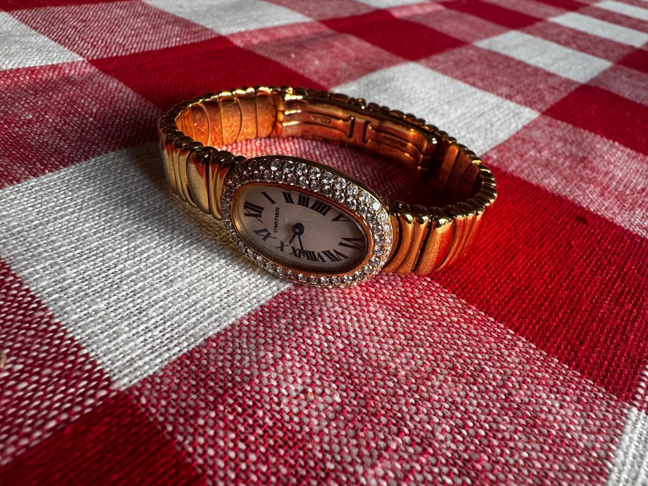 Cartier Baignoire 18K zlato s diamanty, WB5096D8 — 2 z 11