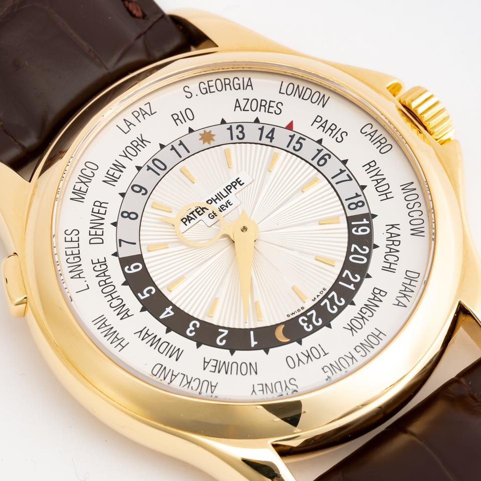 Patek Philippe World Time 18K žluté zlato pánské hodinky s krabicí a doklady, 5130J-001 — 1 z 10