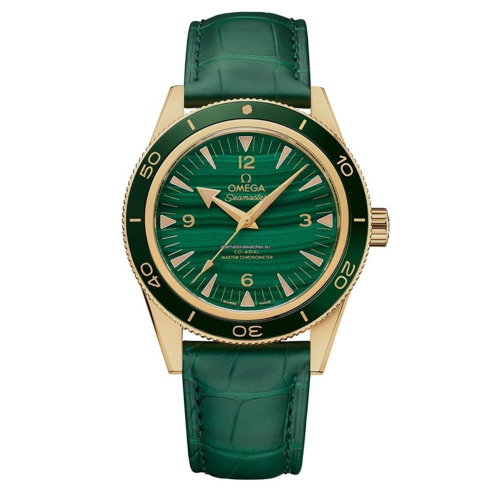 Omega Seamaster 300 Heritage Models Co-Axial Master Chronometer 41mm Yellow Gold on Leather Strap, 234.63.41.21.99.001 — 1 of 6