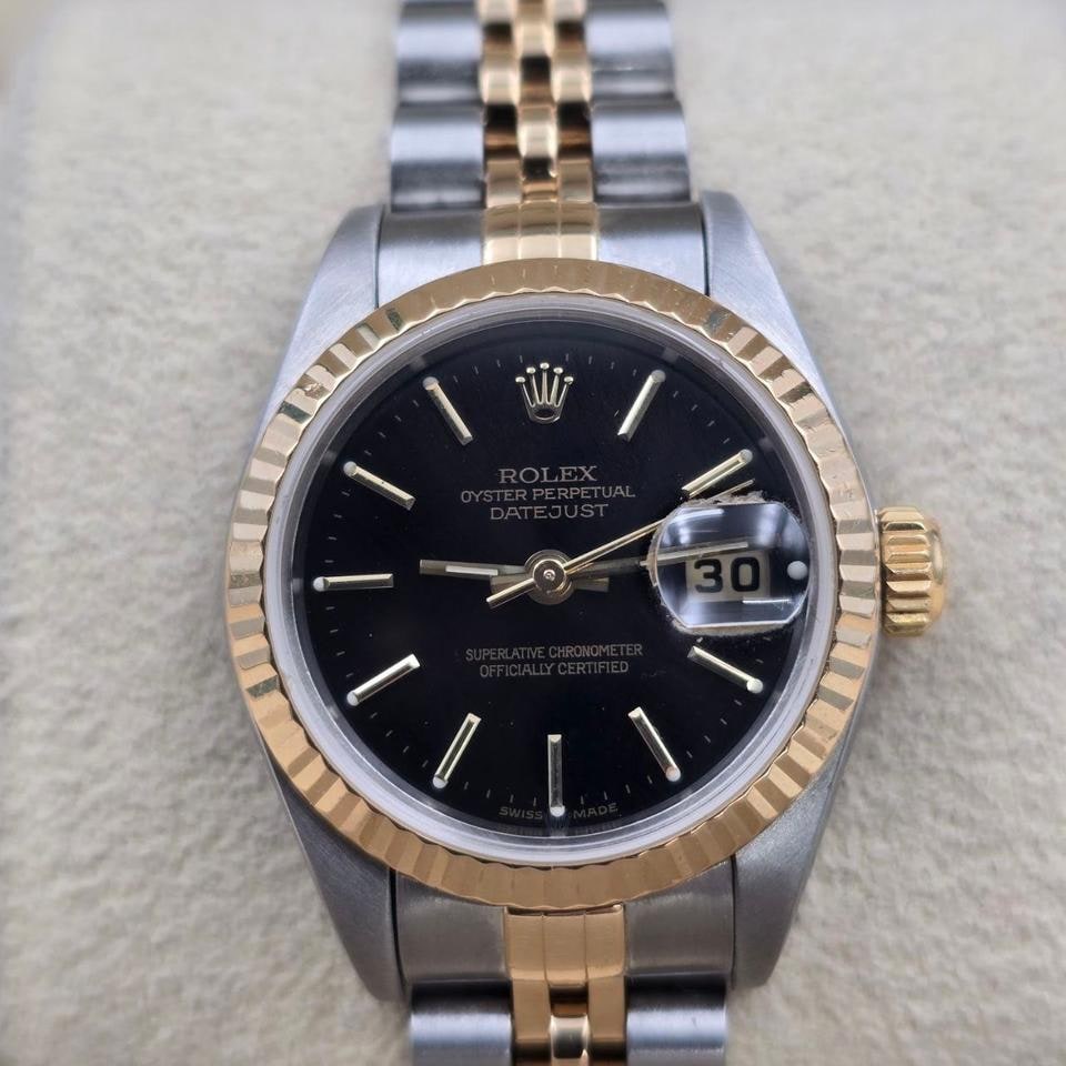 Rolex Lady Datejust Fluted Bezel Two Tone Jubilee Black Dial 26mm, 79173 — 1 of 8