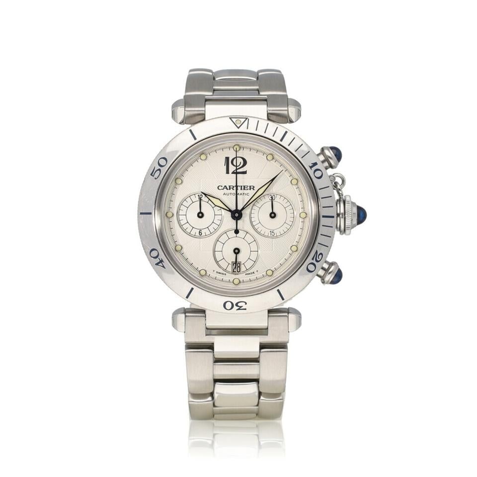 Cartier Pasha de Cartier Neu Cartier Service 2007 Box und Papiere Stahl Silber Automatik, 2113 — 1 von 10