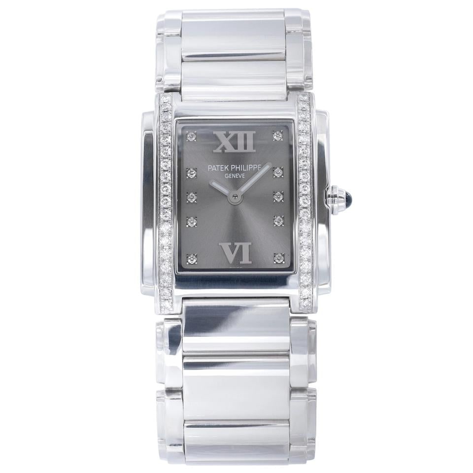 Patek Philippe Twenty 4 Damen Diamanten Graues Zifferblatt Edelstahl, 4910 — 1 von 10