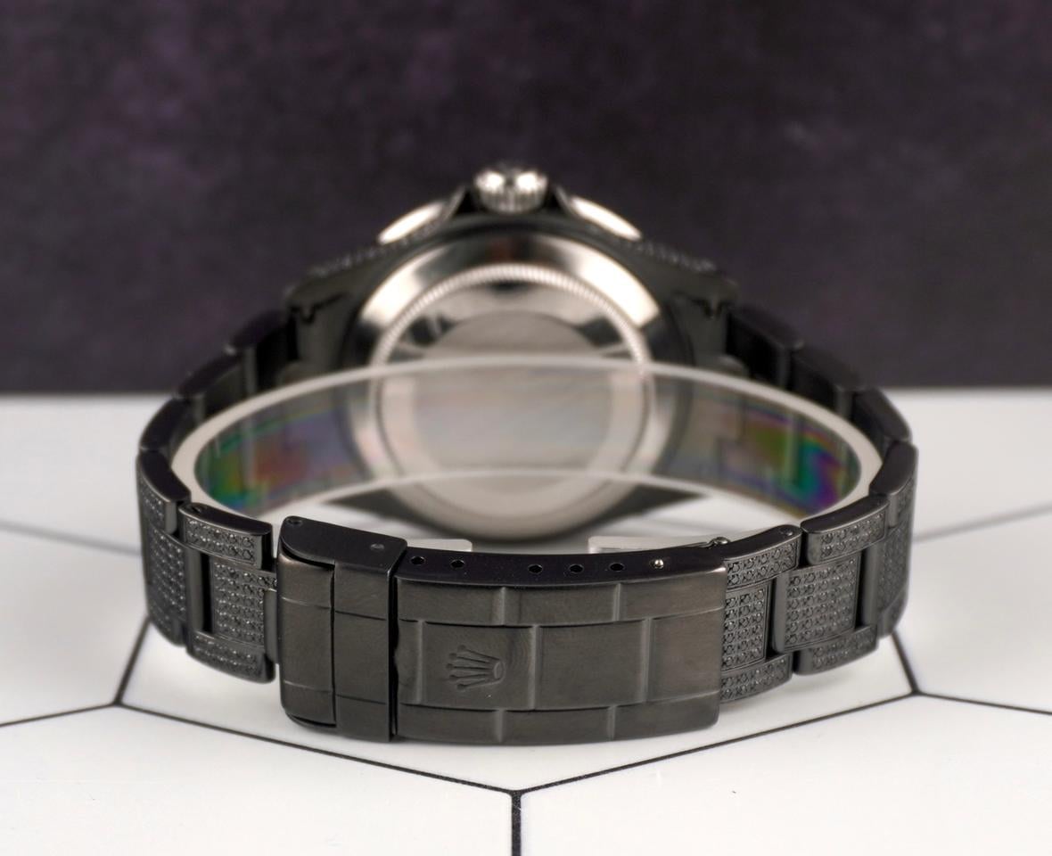 Rolex Submariner Date 40mm černé ledové 5ct diamanty Oyster nerezové ocelové hodinky, 16610 — 2 z 10
