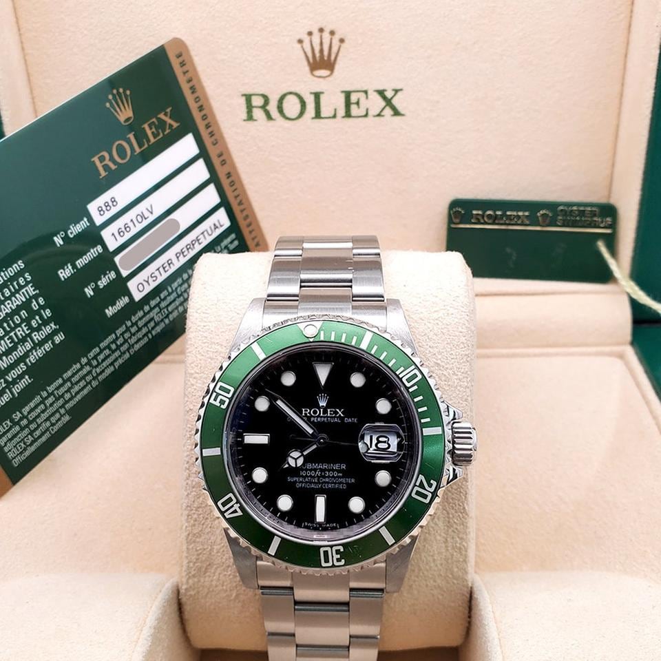 Rolex Submariner Date Kermit s gravírovaným rehautom, zelená, nerezová ocel, krabice a papíry, 16610LV — 2 z 10