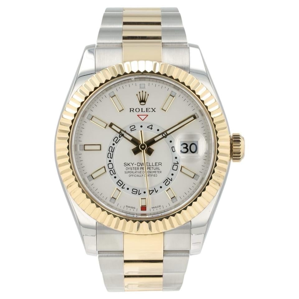 Rolex Sky Dweller bílý ciferník zlato nerezová ocel 42mm automatické pánské hodinky, 326933 — 1 z 10