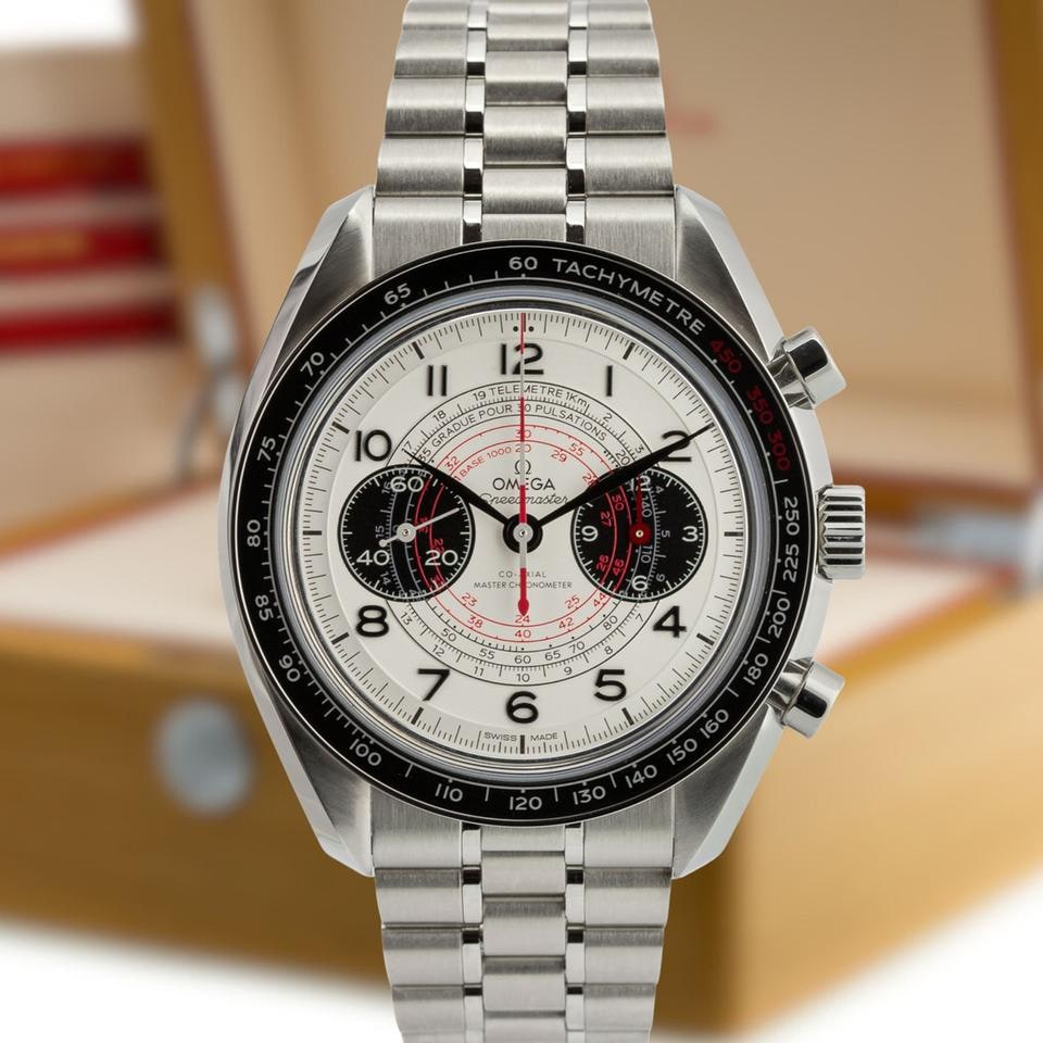 Omega Speedmaster Chronoscope Zwei Zähler Co-Axial 43 mm Full Set Wie Neu Ein Jahr Garantie 08 2022, 329.30.43.51.02.002 — 1 von 14