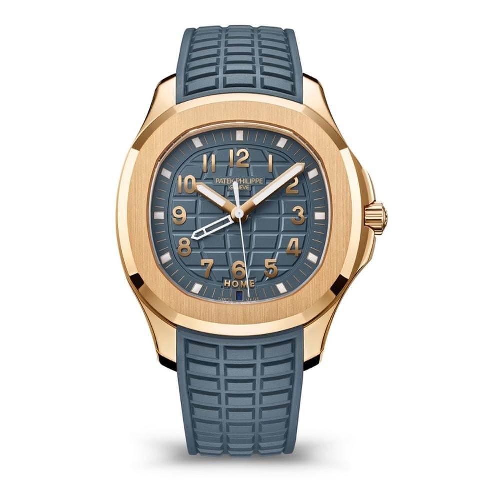 Patek Philippe Aquanaut hodinky s opálově modrošedým ciferníkem v růžovém zlatě, 5269R-001 — 1 z 2