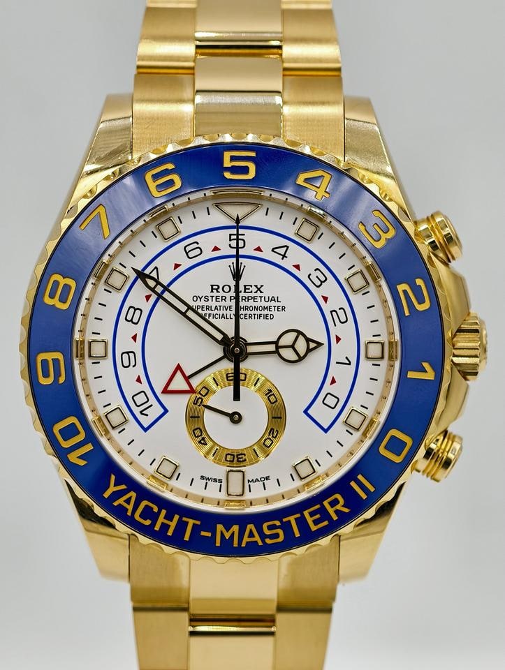Rolex Yacht Master II 44mm Volles Gelbgold Weißes Zifferblatt, 116688 — 1 von 5