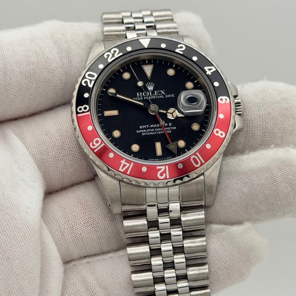 Rolex GMT Master II Fat Lady Coke 40mm černý ciferník červená černá luneta nerezová ocel, 16760 — 2 z 8