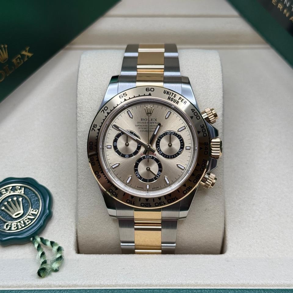 Rolex Daytona Champagne Index Dial Dvoubarevné Žluté Zlato Hladká Luneta Oyster Náramek Zcela Nové 2026, 126503 — 1 z 8