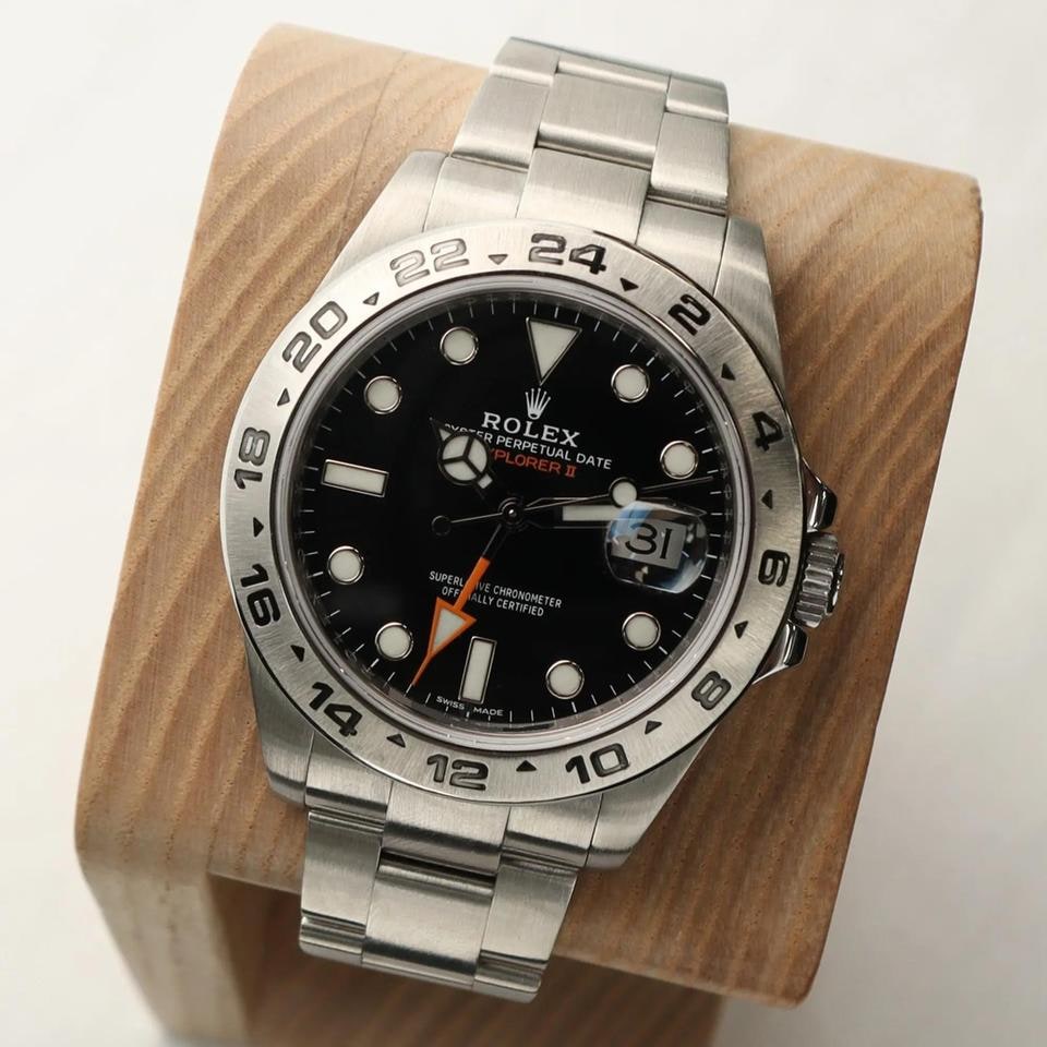 Rolex Explorer II nerezová ocel GMT 42 mm oranžová ručička černý ciferník automatické hodinky, 216570 — 1 z 8