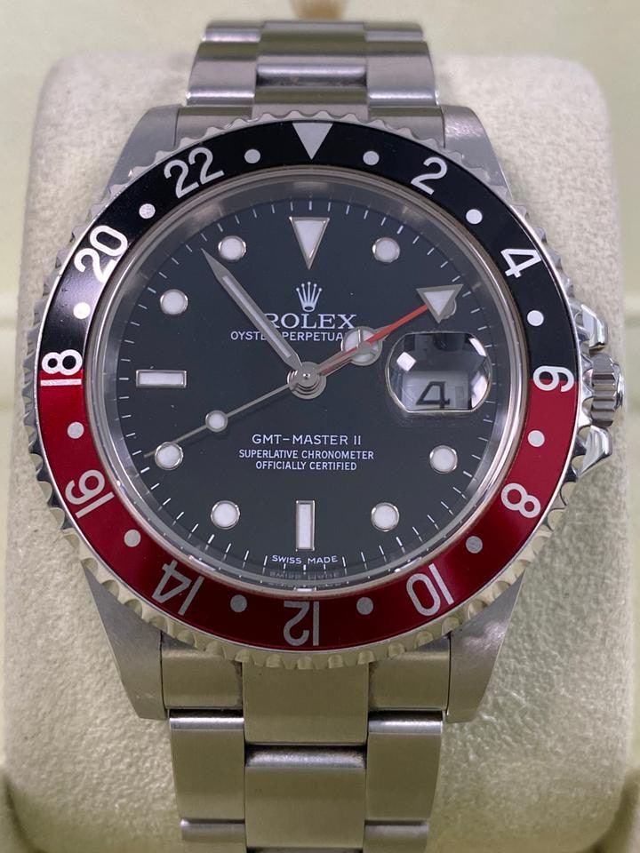 Rolex GMT Master II Coke Stick Dial 3186 Movement neleštěné dobrý stav plná sada nálepka na dýnku 2007, 16710 — 1 z 14