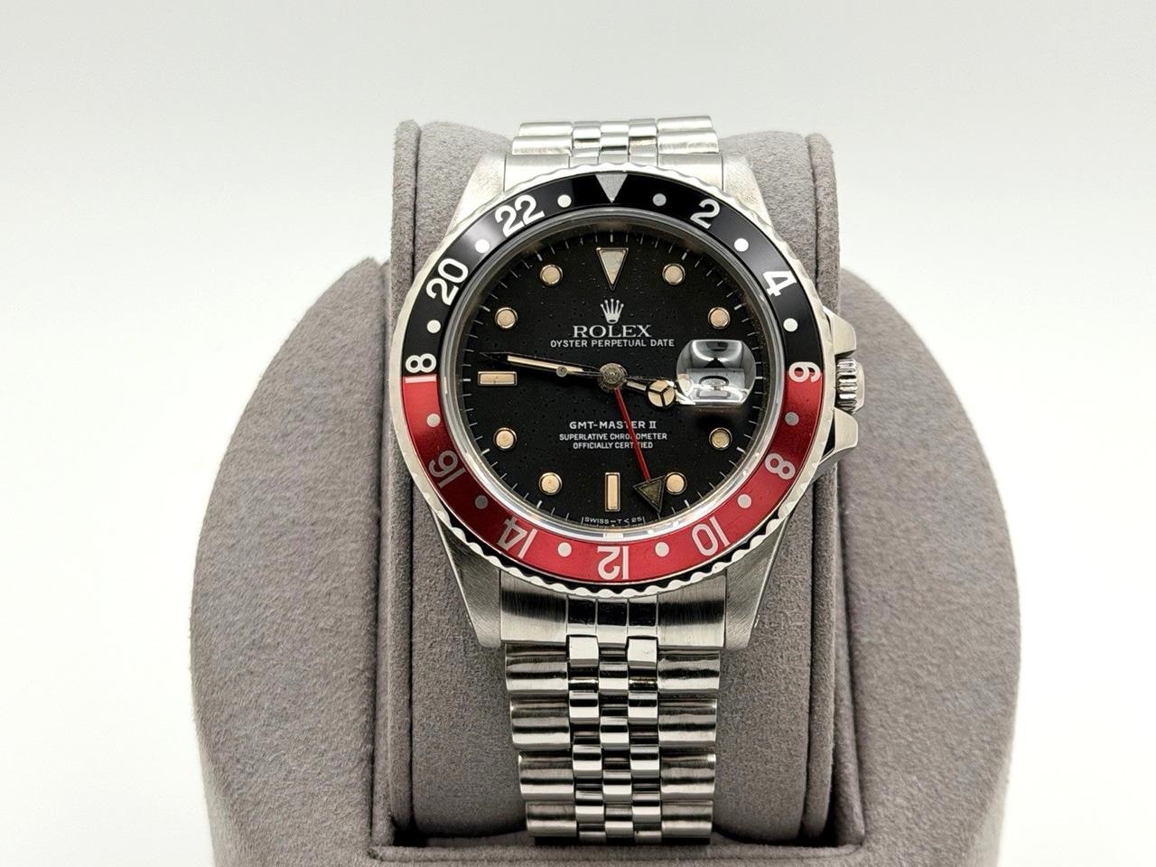 Rolex GMT Master II Fat Lady Coke 40mm černý ciferník červená černá luneta nerezová ocel, 16760 — 1 z 8