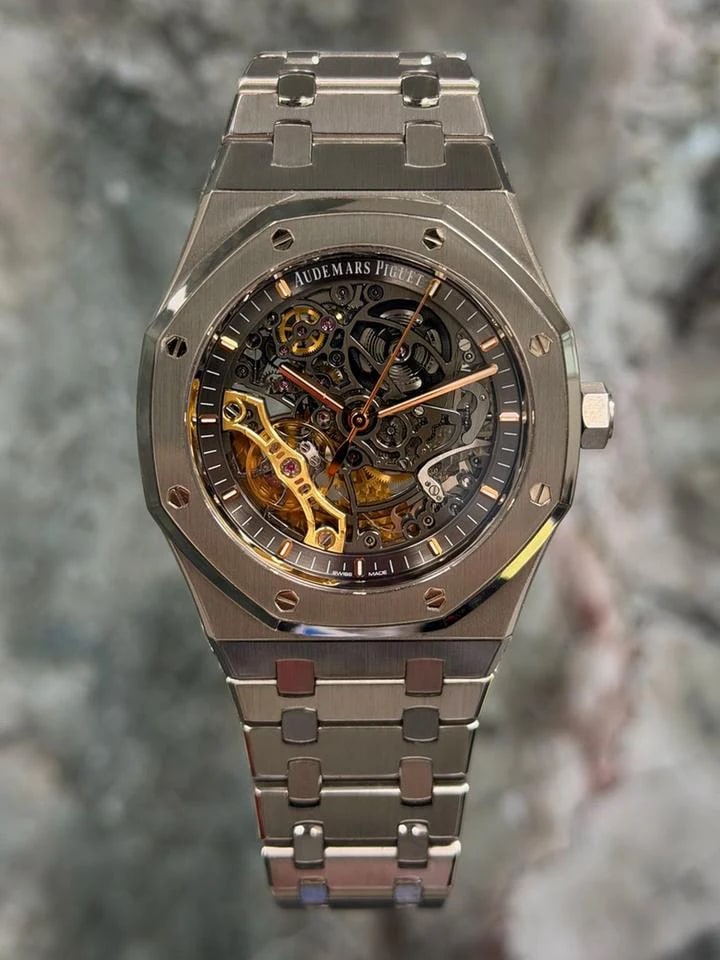 Audemars Piguet Royal Oak Doppelunruh Openworked 41mm Skelett Stahl 15407ST.OO.1220ST.01 — 1 von 5