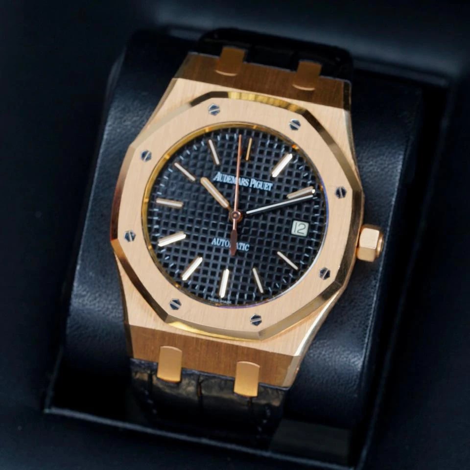 Audemars Piguet Royal Oak 39mm Black Dial Rose Gold Leather Strap 15300OR.OO.D002CR.01 — 1 of 6