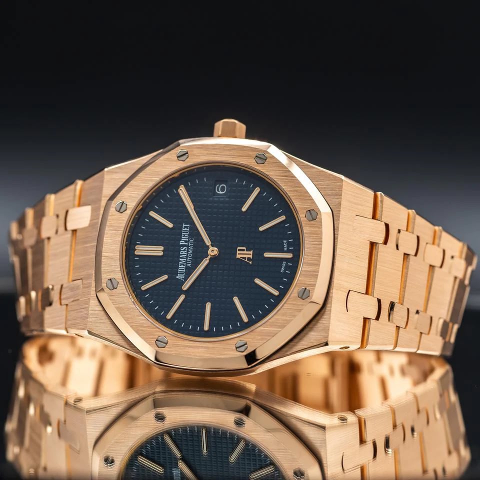 Audemars Piguet Royal Oak Jumbo Extra-Thin 39 mm blaues Zifferblatt Roségold — 2 von 16