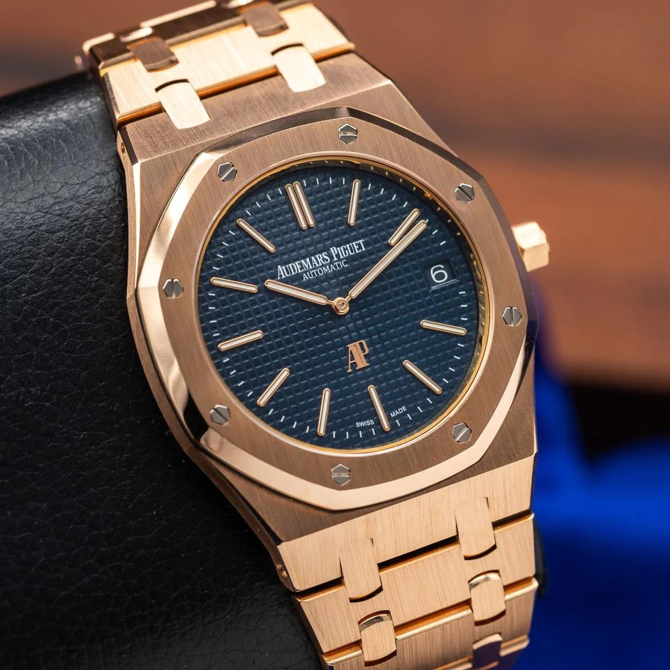 Audemars Piguet Royal Oak Jumbo Extra-Thin 39 mm blaues Zifferblatt Roségold — 1 von 16